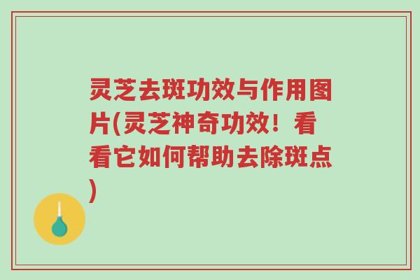 灵芝去斑功效与作用图片(灵芝神奇功效！看看它如何帮助去除斑点)-第1张图片-超越
