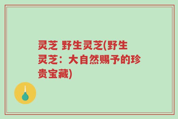 灵芝 野生灵芝(野生灵芝:大自然赐予的珍贵宝藏)-第1张图片-超越 灵芝 野生灵芝(野生灵芝:大自然赐予的珍贵宝藏)-第1张图片-超越