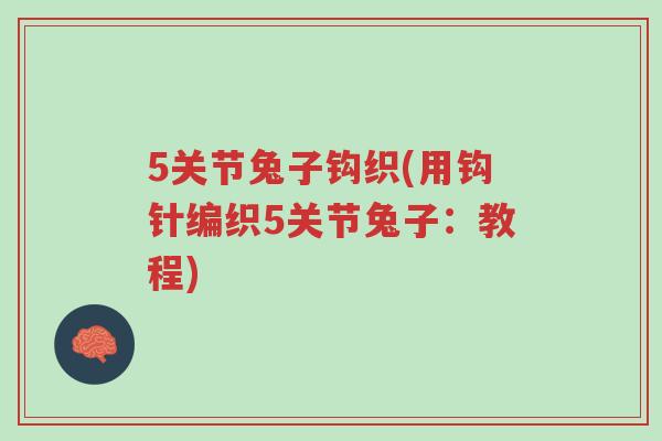 5关节兔子钩织(用钩针编织5关节兔子:教程)-第1张图片-超越 5关节兔子钩织(用钩针编织5关节兔子:教程)-第1张图片-超越