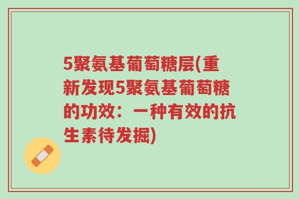 5聚氨基葡萄糖层(重新发现5聚氨基葡萄糖的功效:一种有效的抗生素待发掘)-第1张图片-超越 5聚氨基葡萄糖层(重新发现5聚氨基葡萄糖的功效:一种有效的抗生素待发掘)-第1张图片-超越