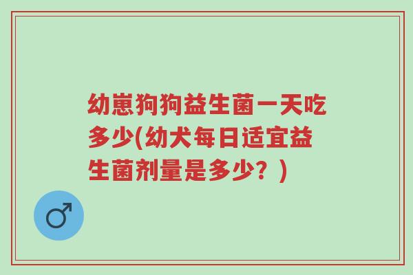 幼崽狗狗益生菌一天吃多少(幼犬每日适宜益生菌剂量是多少?)-第1张图片-超越 幼崽狗狗益生菌一天吃多少(幼犬每日适宜益生菌剂量是多少?)-第1张图片-超越