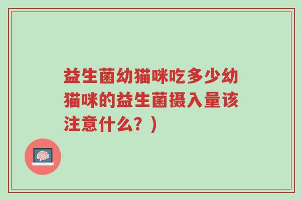益生菌幼猫咪吃多少幼猫咪的益生菌摄入量该注意什么?)-第1张图片-超越 益生菌幼猫咪吃多少幼猫咪的益生菌摄入量该注意什么?)-第1张图片-超越