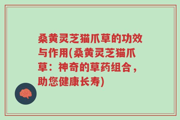 桑黄灵芝猫爪草的功效与作用(桑黄灵芝猫爪草：神奇的草药组合，助您健康长寿)-第1张图片-超越
