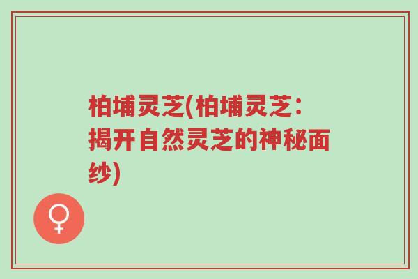柏埔灵芝(柏埔灵芝:揭开自然灵芝的神秘面纱)-第1张图片-超越 柏埔灵芝(柏埔灵芝:揭开自然灵芝的神秘面纱)-第1张图片-超越