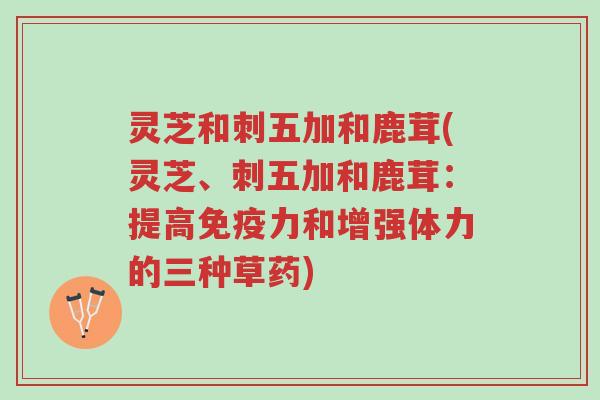 灵芝和刺五加和鹿茸(灵芝、刺五加和鹿茸:提高免疫力和增强体力的三种草药)-第1张图片-超越 灵芝和刺五加和鹿茸(灵芝、刺五加和鹿茸:提高免疫力和增强体力的三种草药)-第1张图片-超越