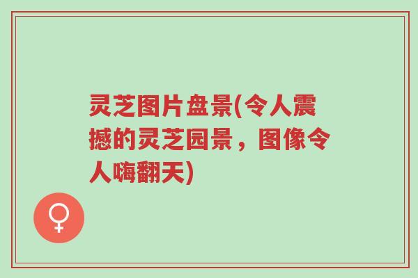 灵芝图片盘景(令人震撼的灵芝园景，图像令人嗨翻天)-第1张图片-超越