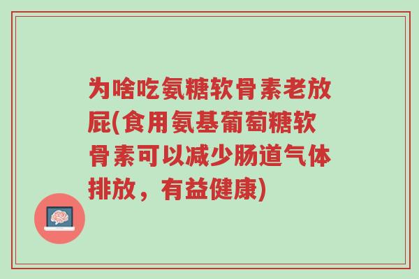 为啥吃氨糖软骨素老放屁(食用氨基葡萄糖软骨素可以减少肠道气体排放,有益健康)-第1张图片-超越 为啥吃氨糖软骨素老放屁(食用氨基葡萄糖软骨素可以减少肠道气体排放,有益健康)-第1张图片-超越