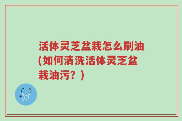 活体灵芝盆栽怎么刷油(如何清洗活体灵芝盆栽油污?)-第1张图片-超越 活体灵芝盆栽怎么刷油(如何清洗活体灵芝盆栽油污?)-第1张图片-超越