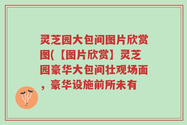 灵芝园大包间图片欣赏图(【图片欣赏】灵芝园豪华大包间壮观场面，豪华设施前所未有-第1张图片-超越