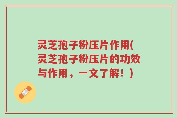 灵芝孢子粉压片作用(灵芝孢子粉压片的功效与作用,一文了解!)-第1张图片-超越 灵芝孢子粉压片作用(灵芝孢子粉压片的功效与作用,一文了解!)-第1张图片-超越