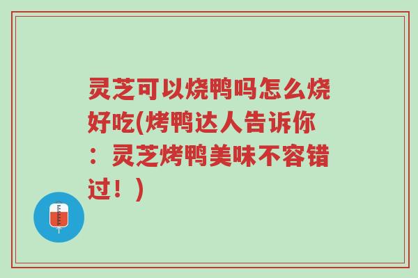 灵芝可以烧鸭吗怎么烧好吃(烤鸭达人告诉你:灵芝烤鸭美味不容错过!)-第1张图片-超越 灵芝可以烧鸭吗怎么烧好吃(烤鸭达人告诉你:灵芝烤鸭美味不容错过!)-第1张图片-超越