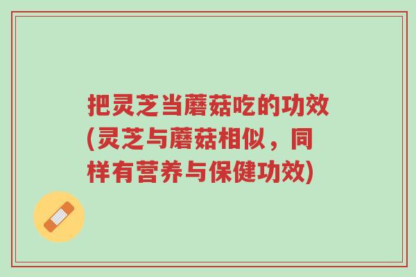 把灵芝当蘑菇吃的功效(灵芝与蘑菇相似,同样有营养与保健功效)-第1张图片-超越 把灵芝当蘑菇吃的功效(灵芝与蘑菇相似,同样有营养与保健功效)-第1张图片-超越