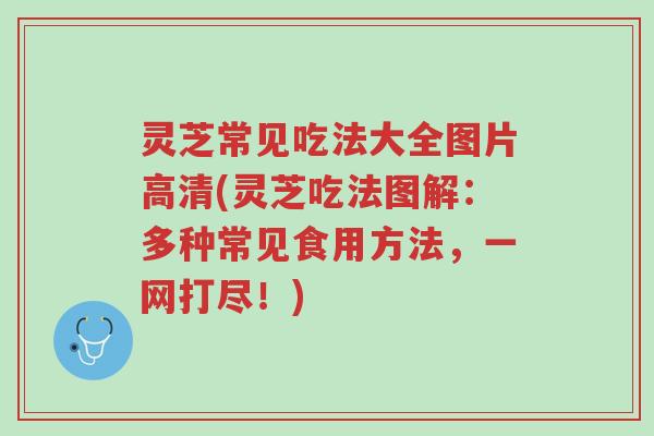 灵芝常见吃法大全图片高清(灵芝吃法图解:多种常见食用方法,一网打尽!)-第1张图片-超越 灵芝常见吃法大全图片高清(灵芝吃法图解:多种常见食用方法,一网打尽!)-第1张图片-超越