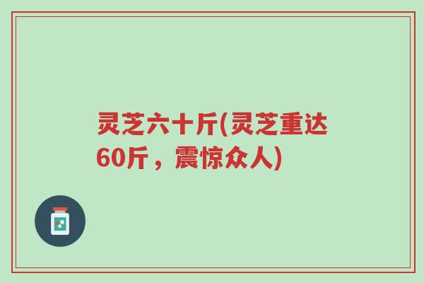 灵芝六十斤(灵芝重达60斤,震惊众人)-第1张图片-超越 灵芝六十斤(灵芝重达60斤,震惊众人)-第1张图片-超越