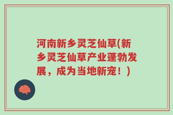 河南新乡灵芝仙草(新乡灵芝仙草产业蓬勃发展,成为当地新宠!)-第1张图片-超越 河南新乡灵芝仙草(新乡灵芝仙草产业蓬勃发展,成为当地新宠!)-第1张图片-超越