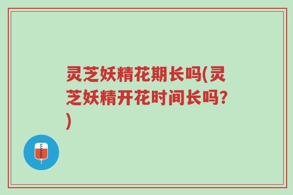 灵芝妖精花期长吗(灵芝妖精开花时间长吗？)-第1张图片-超越