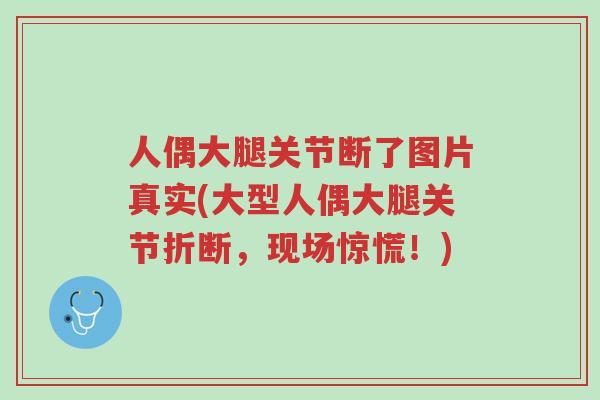 人偶大腿关节断了图片真实(大型人偶大腿关节折断，现场惊慌！)-第1张图片-超越