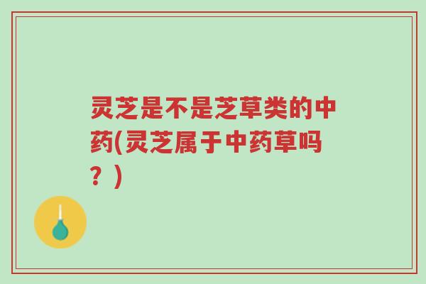 灵芝是不是芝草类的中药(灵芝属于中药草吗？)-第1张图片-超越
