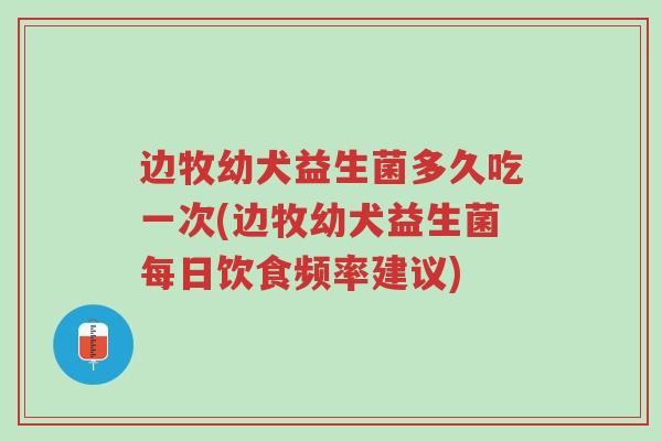 边牧幼犬益生菌多久吃一次(边牧幼犬益生菌每日饮食频率建议)-第1张图片-超越 边牧幼犬益生菌多久吃一次(边牧幼犬益生菌每日饮食频率建议)-第1张图片-超越