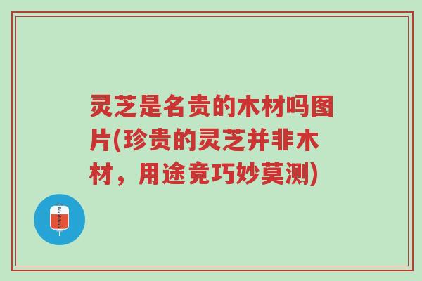 灵芝是名贵的木材吗图片(珍贵的灵芝并非木材,用途竟巧妙莫测)-第1张图片-超越 灵芝是名贵的木材吗图片(珍贵的灵芝并非木材,用途竟巧妙莫测)-第1张图片-超越