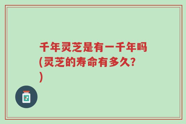 千年灵芝是有一千年吗(灵芝的寿命有多久?)-第1张图片-超越 千年灵芝是有一千年吗(灵芝的寿命有多久?)-第1张图片-超越