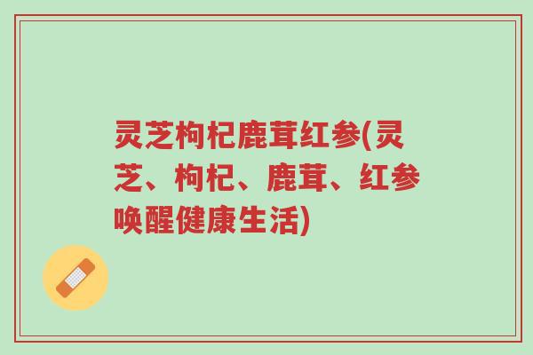 灵芝枸杞鹿茸红参(灵芝、枸杞、鹿茸、红参唤醒健康生活)-第1张图片-超越 灵芝枸杞鹿茸红参(灵芝、枸杞、鹿茸、红参唤醒健康生活)-第1张图片-超越