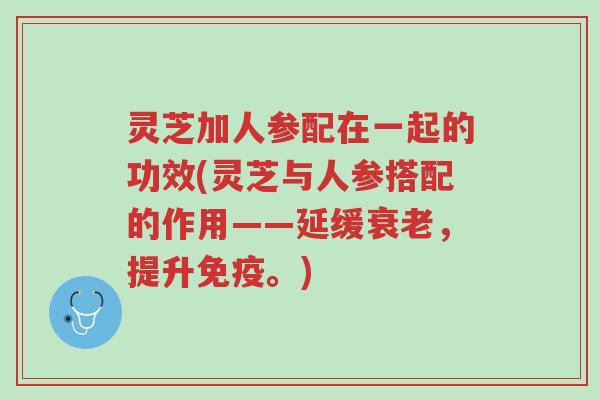 灵芝加人参配在一起的功效(灵芝与人参搭配的作用——延缓衰老,提升免疫。)-第1张图片-超越 灵芝加人参配在一起的功效(灵芝与人参搭配的作用——延缓衰老,提升免疫。)-第1张图片-超越