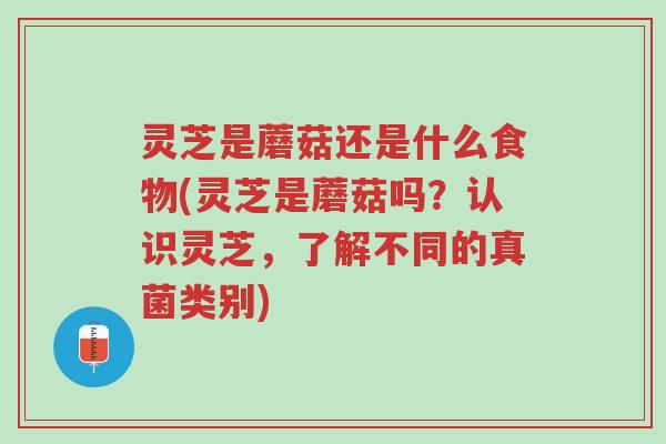 灵芝是蘑菇还是什么食物(灵芝是蘑菇吗？认识灵芝，了解不同的真菌类别)-第1张图片-超越