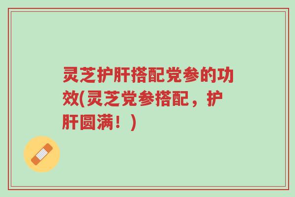 灵芝护肝搭配党参的功效(灵芝党参搭配，护肝圆满！)-第1张图片-超越