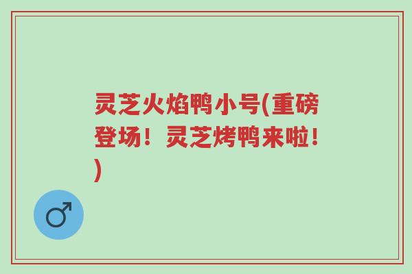 灵芝火焰鸭小号(重磅登场！灵芝烤鸭来啦！)-第1张图片-超越