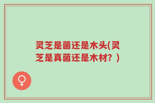 灵芝是菌还是木头(灵芝是真菌还是木材？)-第1张图片-超越