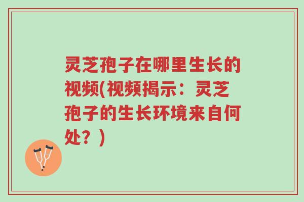 灵芝孢子在哪里生长的视频(视频揭示:灵芝孢子的生长环境来自何处?)-第1张图片-超越 灵芝孢子在哪里生长的视频(视频揭示:灵芝孢子的生长环境来自何处?)-第1张图片-超越