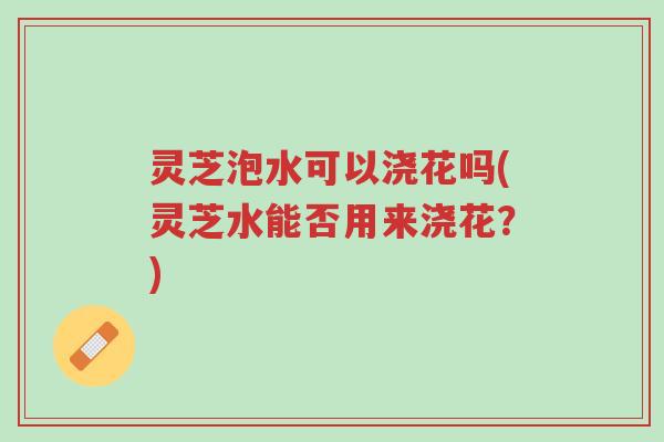 灵芝泡水可以浇花吗(灵芝水能否用来浇花?)-第1张图片-超越 灵芝泡水可以浇花吗(灵芝水能否用来浇花?)-第1张图片-超越
