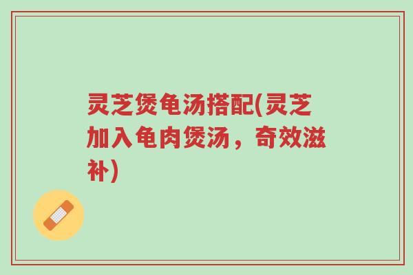 灵芝煲龟汤搭配(灵芝加入龟肉煲汤,奇效滋补)-第1张图片-超越 灵芝煲龟汤搭配(灵芝加入龟肉煲汤,奇效滋补)-第1张图片-超越