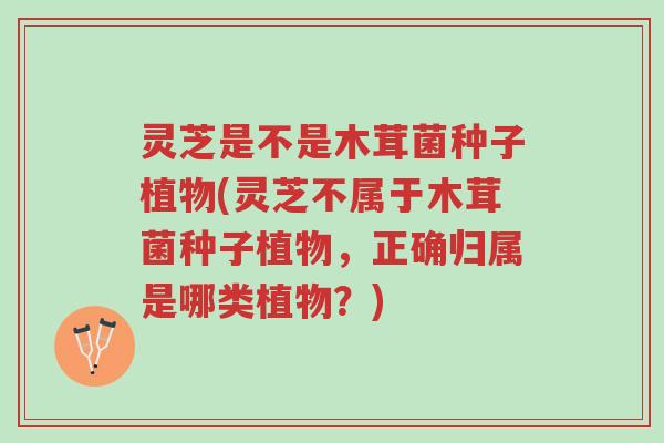 灵芝是不是木茸菌种子植物(灵芝不属于木茸菌种子植物，正确归属是哪类植物？)-第1张图片-超越