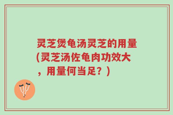 灵芝煲龟汤灵芝的用量(灵芝汤佐龟肉功效大，用量何当足？)-第1张图片-超越