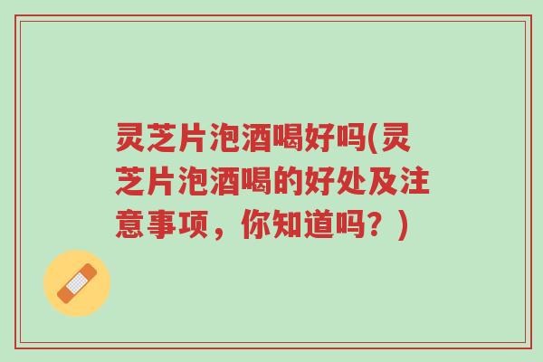 灵芝片泡酒喝好吗(灵芝片泡酒喝的好处及注意事项,你知道吗?)-第1张图片-超越 灵芝片泡酒喝好吗(灵芝片泡酒喝的好处及注意事项,你知道吗?)-第1张图片-超越