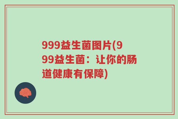 999益生菌图片(999益生菌:让你的肠道健康有保障)-第1张图片-超越 999益生菌图片(999益生菌:让你的肠道健康有保障)-第1张图片-超越