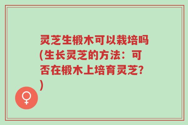 灵芝生椴木可以栽培吗(生长灵芝的方法:可否在椴木上培育灵芝?)-第1张图片-超越 灵芝生椴木可以栽培吗(生长灵芝的方法:可否在椴木上培育灵芝?)-第1张图片-超越