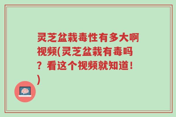 灵芝盆栽毒性有多大啊视频(灵芝盆栽有毒吗？看这个视频就知道！)-第1张图片-超越