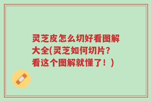 灵芝皮怎么切好看图解大全(灵芝如何切片?看这个图解就懂了!)-第1张图片-超越 灵芝皮怎么切好看图解大全(灵芝如何切片?看这个图解就懂了!)-第1张图片-超越