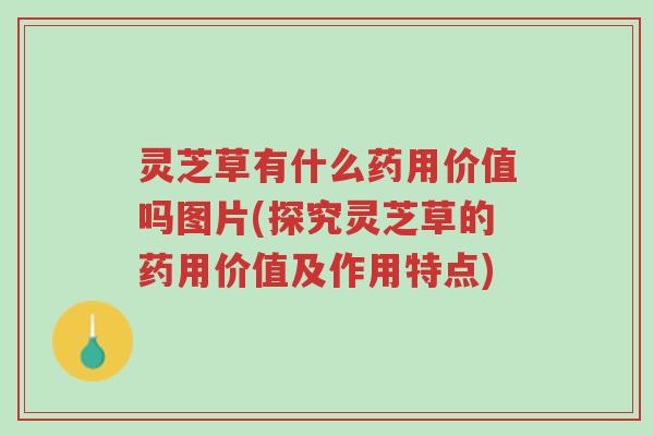 灵芝草有什么药用价值吗图片(探究灵芝草的药用价值及作用特点)-第1张图片-超越