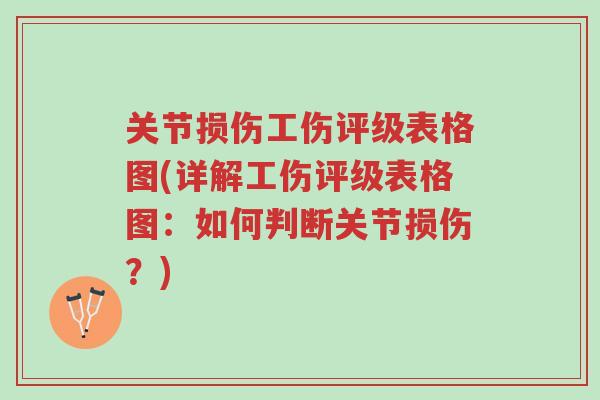 关节损伤工伤评级表格图(详解工伤评级表格图:如何判断关节损伤?)-第1张图片-超越 关节损伤工伤评级表格图(详解工伤评级表格图:如何判断关节损伤?)-第1张图片-超越