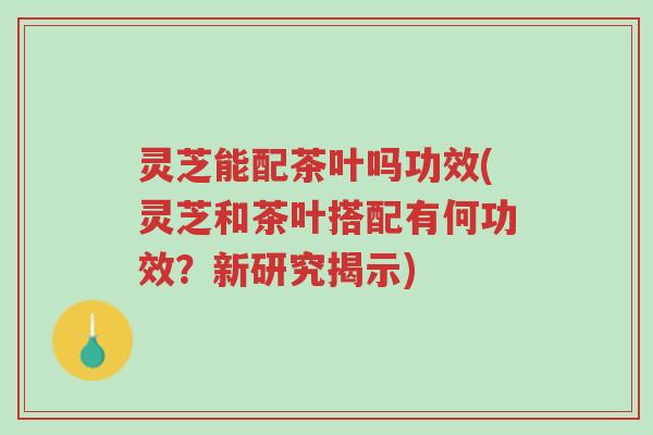 灵芝能配茶叶吗功效(灵芝和茶叶搭配有何功效?新研究揭示)-第1张图片-超越 灵芝能配茶叶吗功效(灵芝和茶叶搭配有何功效?新研究揭示)-第1张图片-超越