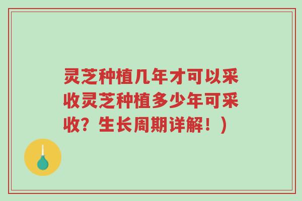 灵芝种植几年才可以采收灵芝种植多少年可采收？生长周期详解！)-第1张图片-超越
