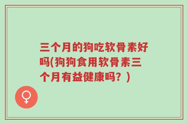 三个月的狗吃软骨素好吗(狗狗食用软骨素三个月有益健康吗?)-第1张图片-超越 三个月的狗吃软骨素好吗(狗狗食用软骨素三个月有益健康吗?)-第1张图片-超越