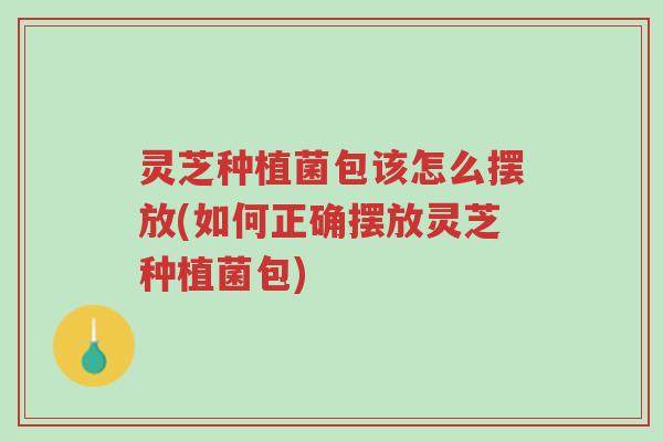 灵芝种植菌包该怎么摆放(如何正确摆放灵芝种植菌包)-第1张图片-超越 灵芝种植菌包该怎么摆放(如何正确摆放灵芝种植菌包)-第1张图片-超越
