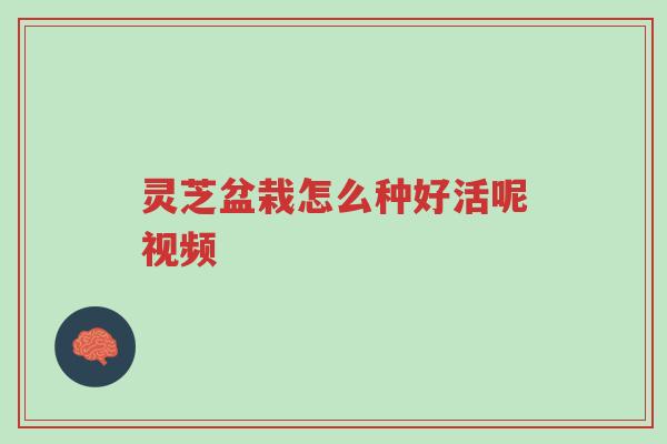 灵芝盆栽怎么种好活呢视频-第1张图片-超越