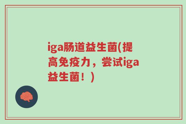 iga肠道益生菌(提高免疫力,尝试iga益生菌!)-第1张图片-超越 iga肠道益生菌(提高免疫力,尝试iga益生菌!)-第1张图片-超越