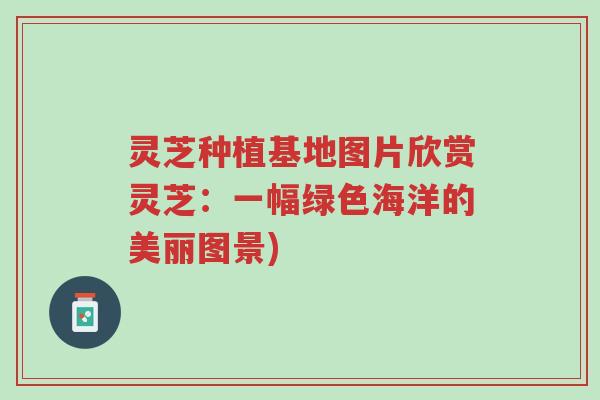 灵芝种植基地图片欣赏灵芝:一幅绿色海洋的美丽图景)-第1张图片-超越 灵芝种植基地图片欣赏灵芝:一幅绿色海洋的美丽图景)-第1张图片-超越